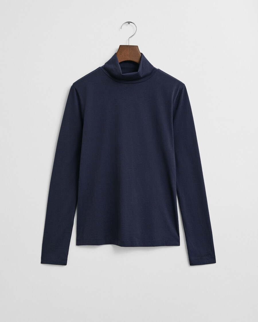 leichtes baumwoll-rollkragenshirt – abendblau