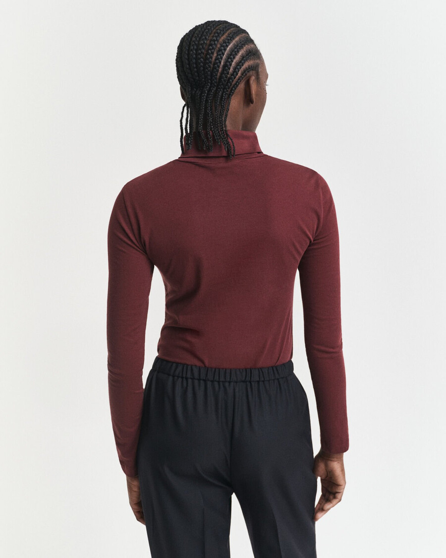 leichtes baumwoll-rollkragenshirt – pflaumenwein