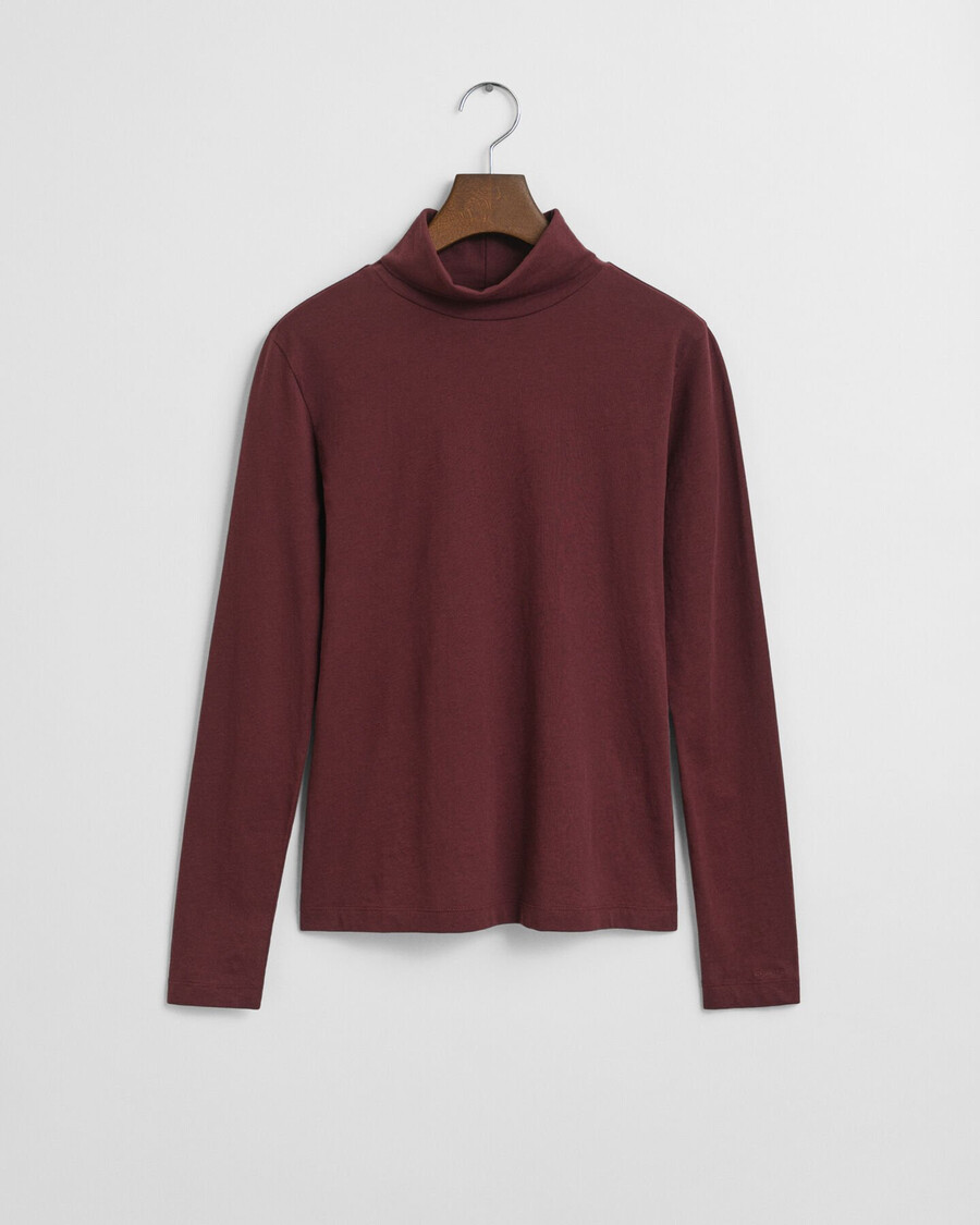 leichtes baumwoll-rollkragenshirt – pflaumenwein