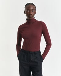 leichtes baumwoll-rollkragenshirt – pflaumenwein