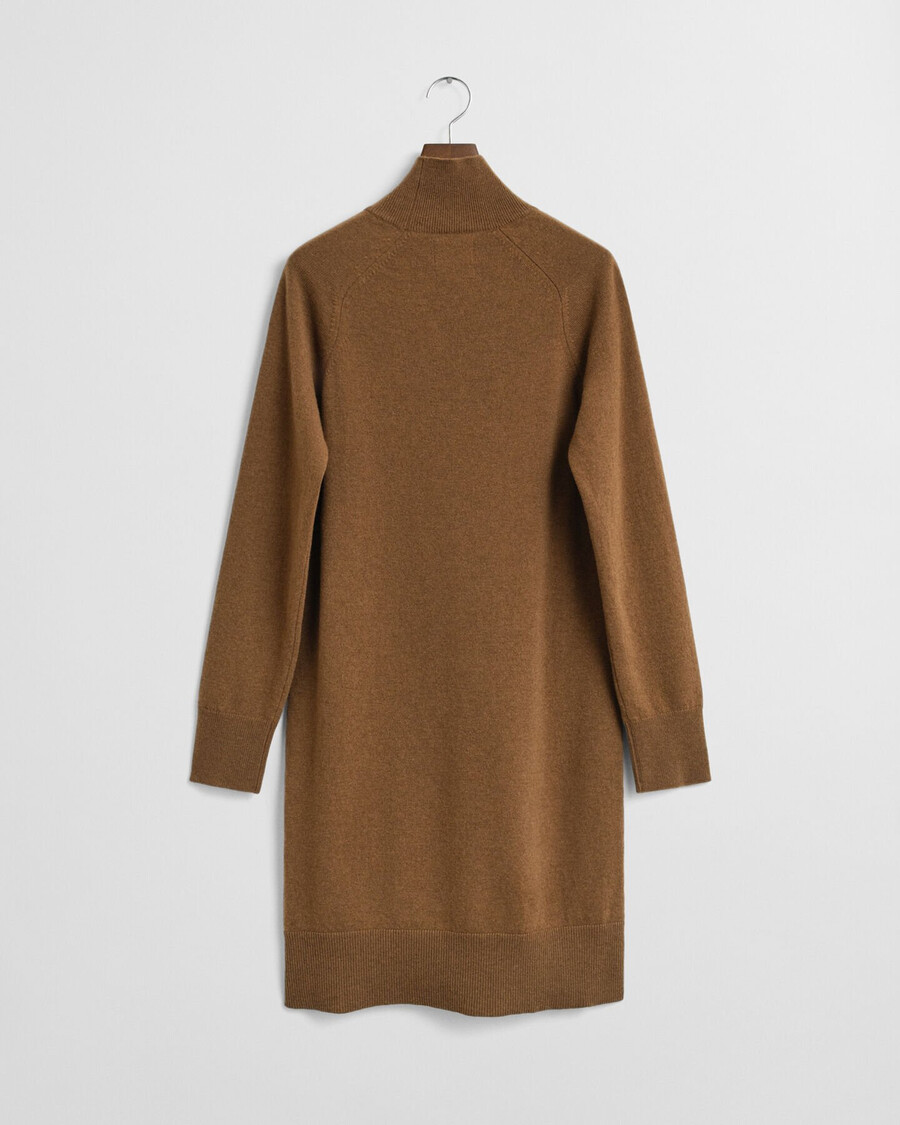 gestricktes kleid aus superfeiner lammwolle – warmes khaki