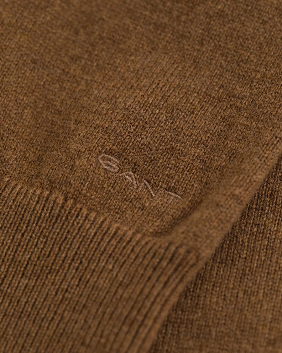 gestricktes kleid aus superfeiner lammwolle – warmes khaki