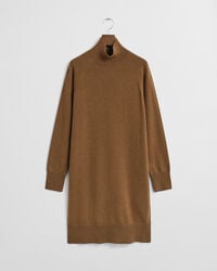 gestricktes kleid aus superfeiner lammwolle – warmes khaki