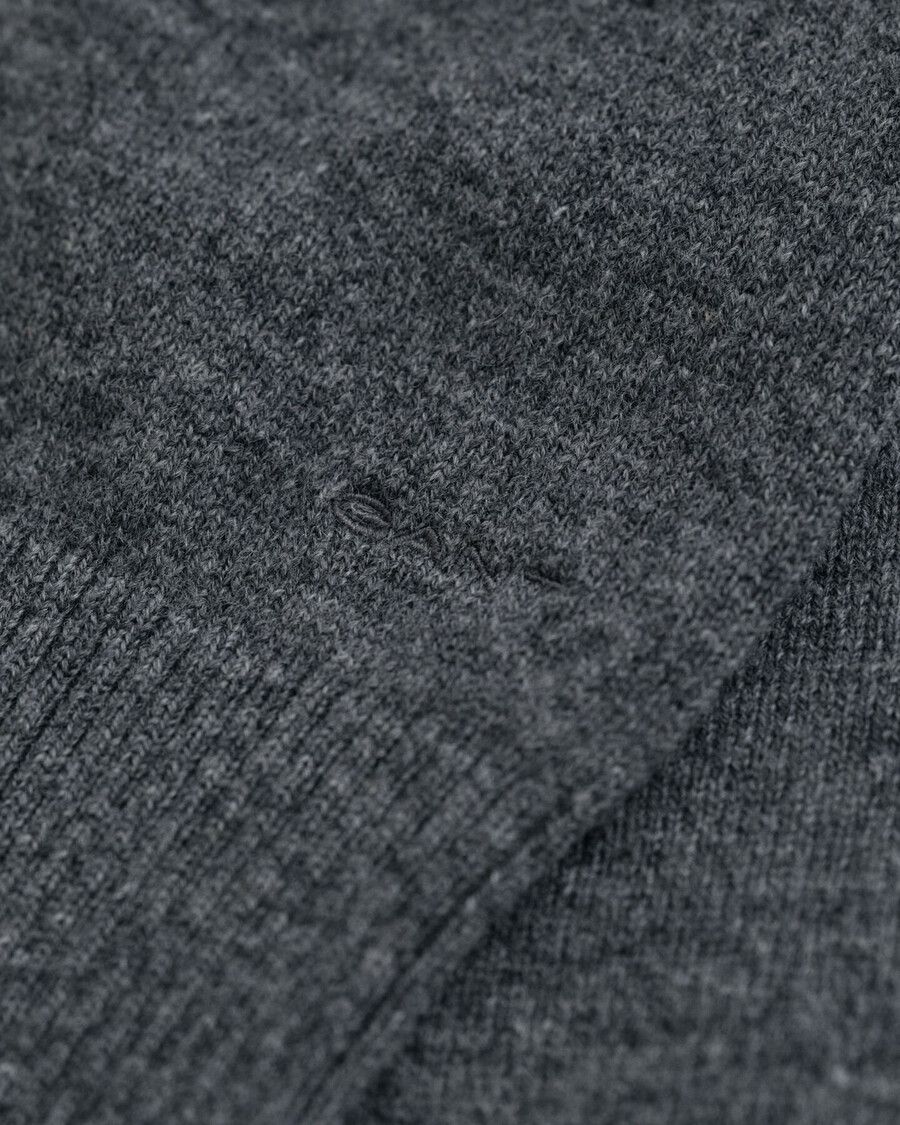 superfeiner rollkragenpullover aus lammwolle – anthrazitmeliert