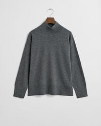 superfeiner rollkragenpullover aus lammwolle – anthrazitmeliert