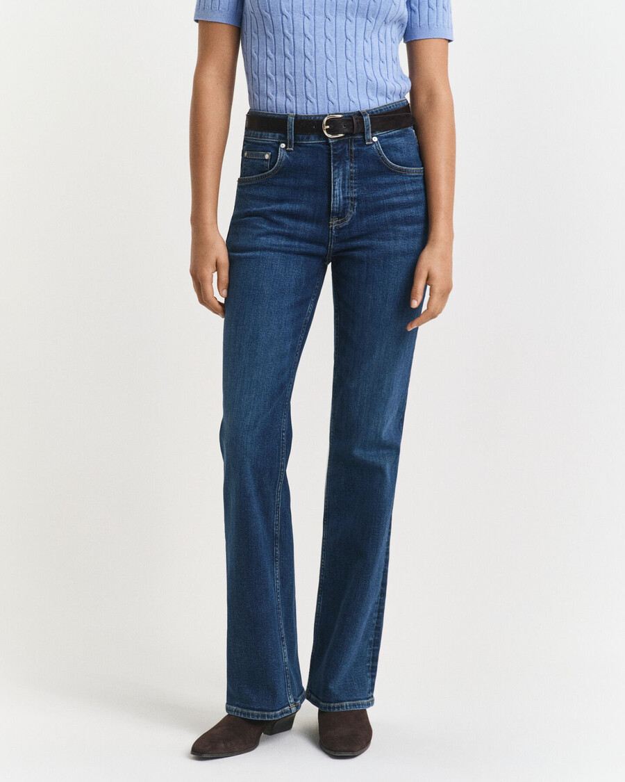 schmal geschnittene schlagjeans – dunkelblau vintage