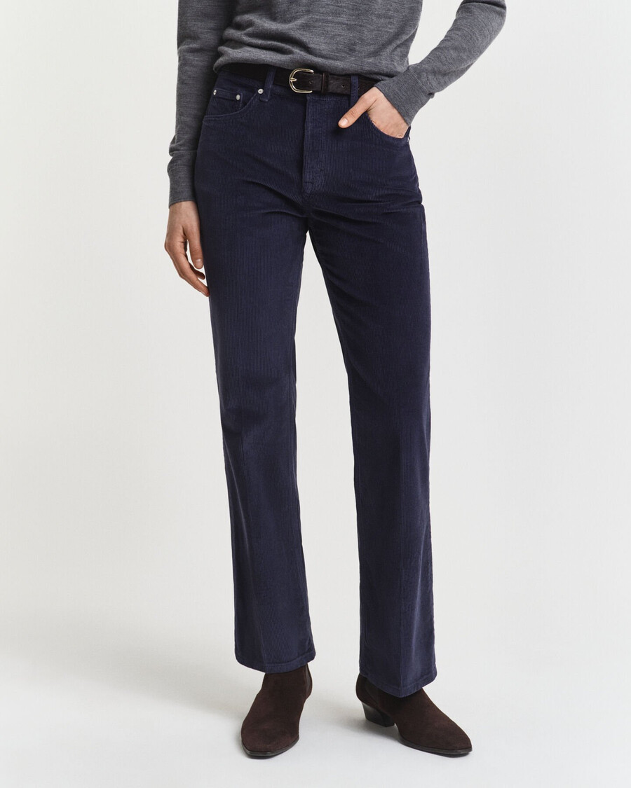 ausgestellte cordjeans – abendblau