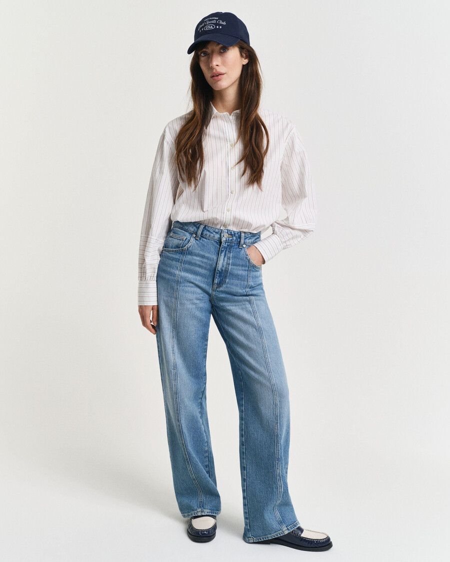 relaxed fit jeans mit gerader naht – mittelblau archiv