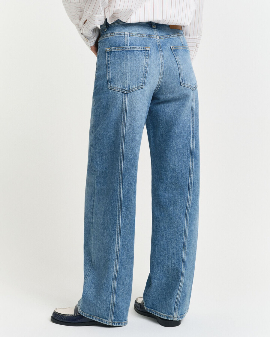 relaxed fit jeans mit gerader naht – mittelblau archiv