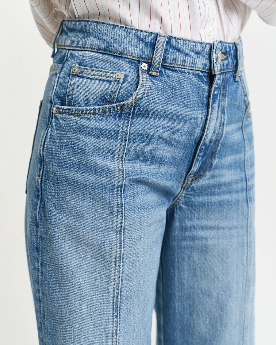 relaxed fit jeans mit gerader naht – mittelblau archiv