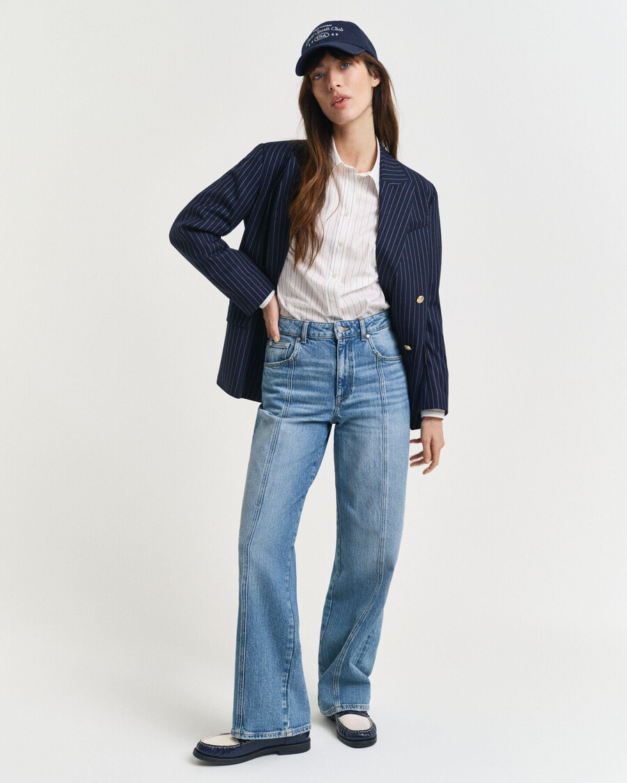 relaxed fit jeans mit gerader naht – mittelblau archiv