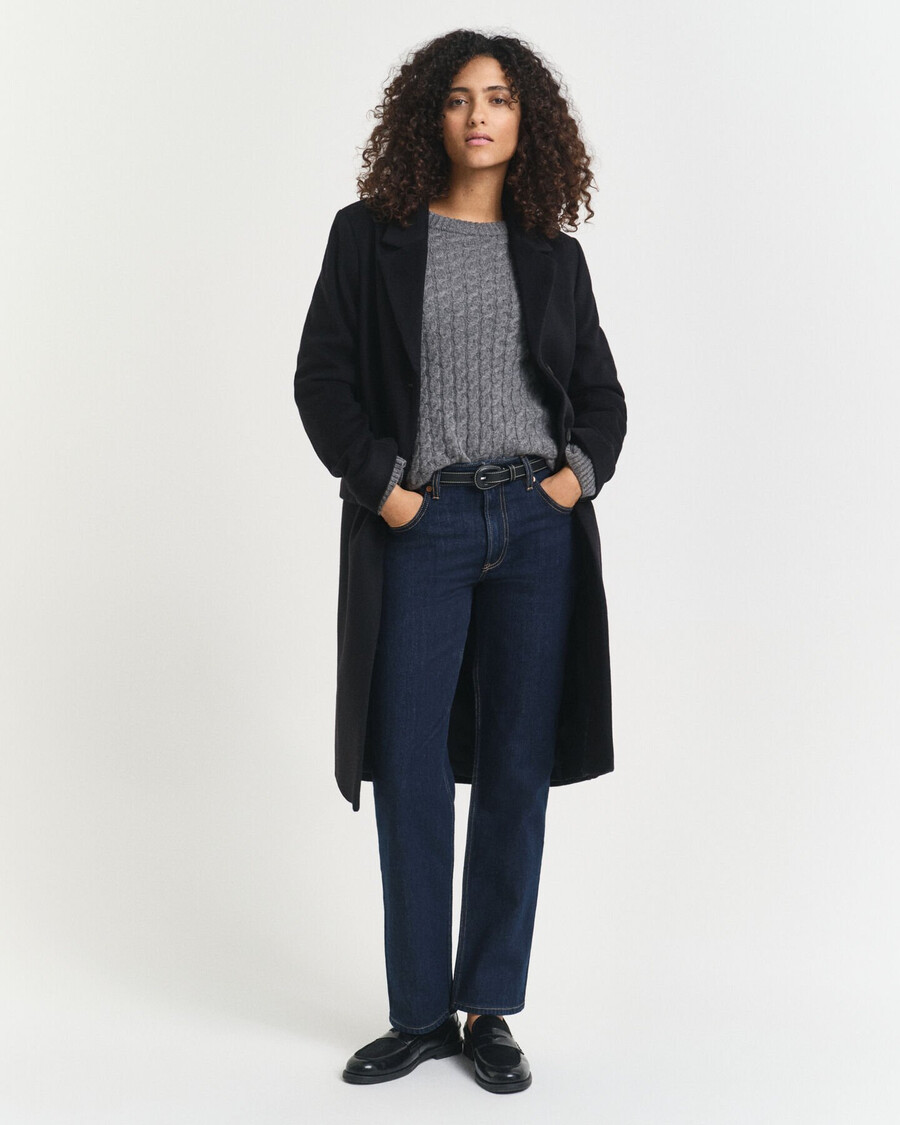 stretch-jeans mit geradem bein – dunkelblau