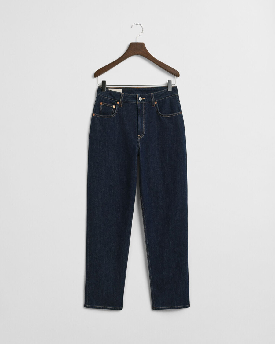 stretch-jeans mit geradem bein – dunkelblau