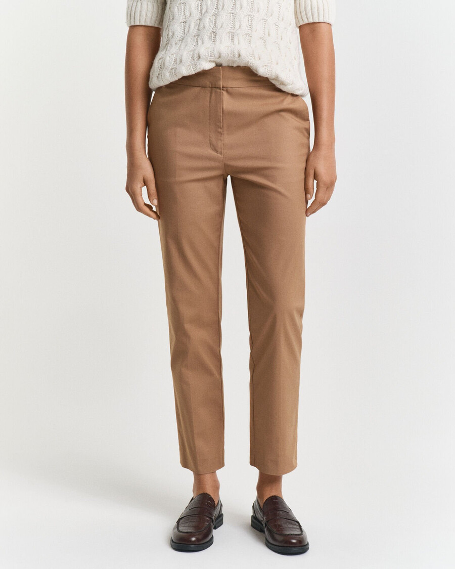 schmale zigarettenhose – warmes khaki