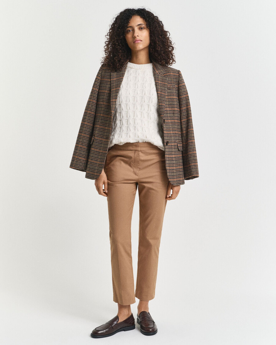 schmale zigarettenhose – warmes khaki