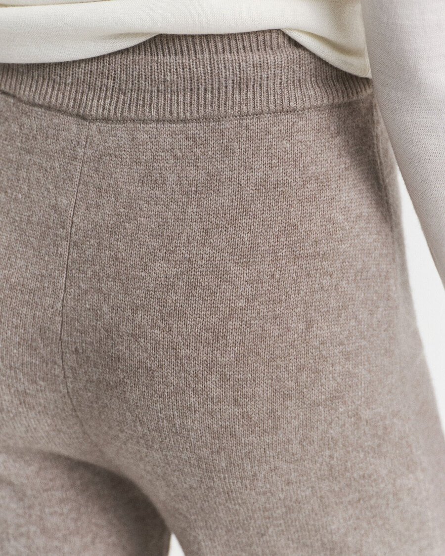 gestrickte wollhose - taupe beige