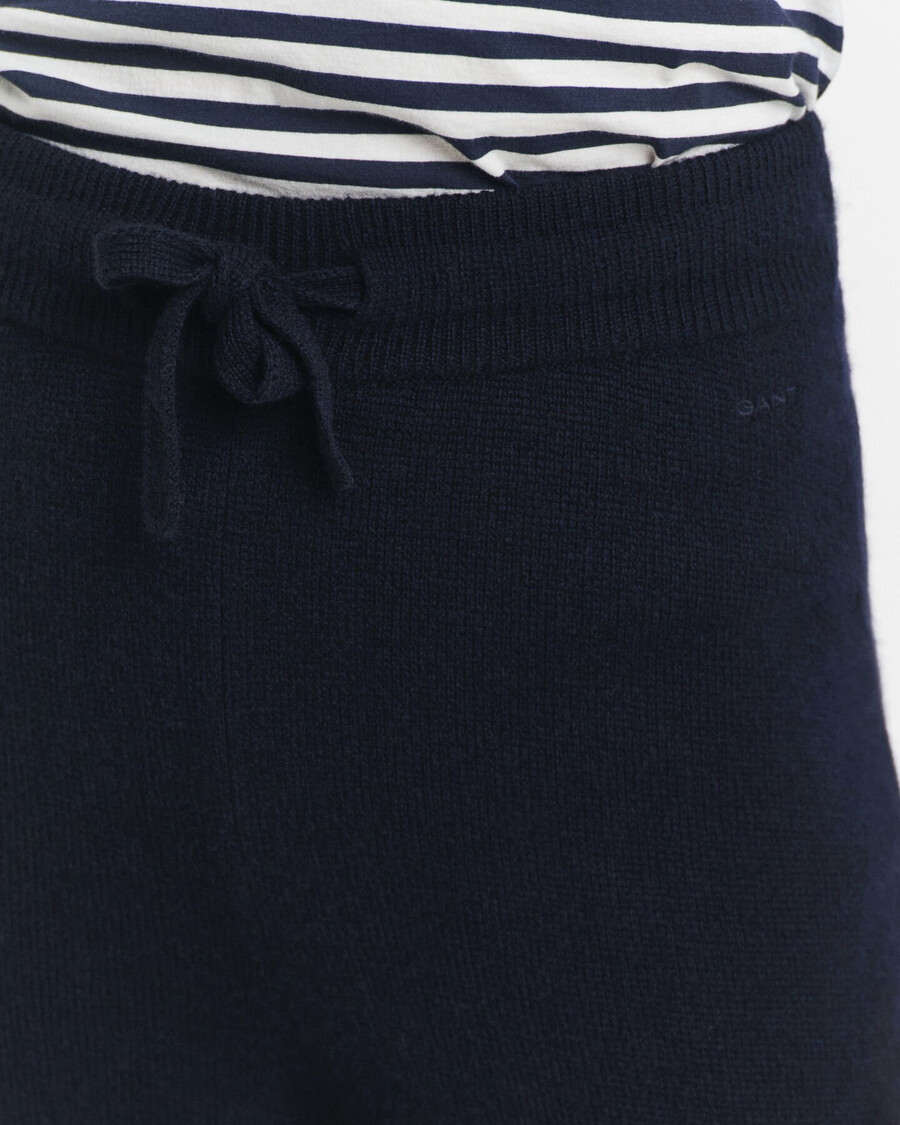 gestrickte wollhose - abendblau
