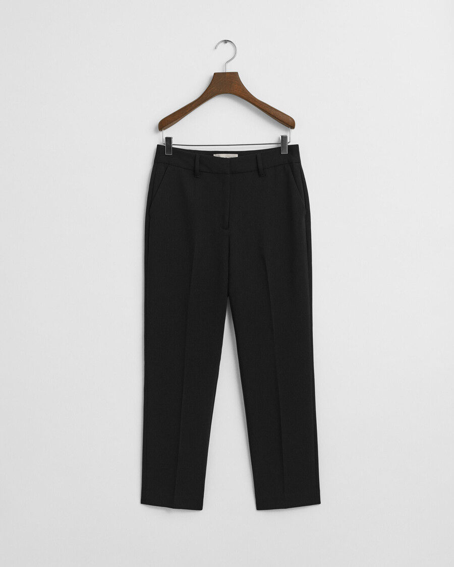slim fit fluid slacks - schwarz