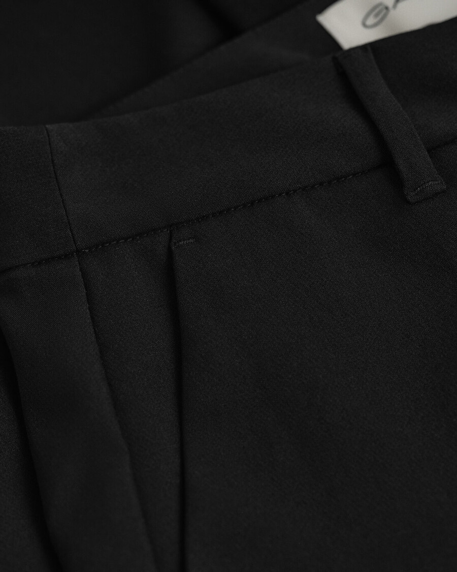 slim fit fluid slacks - schwarz