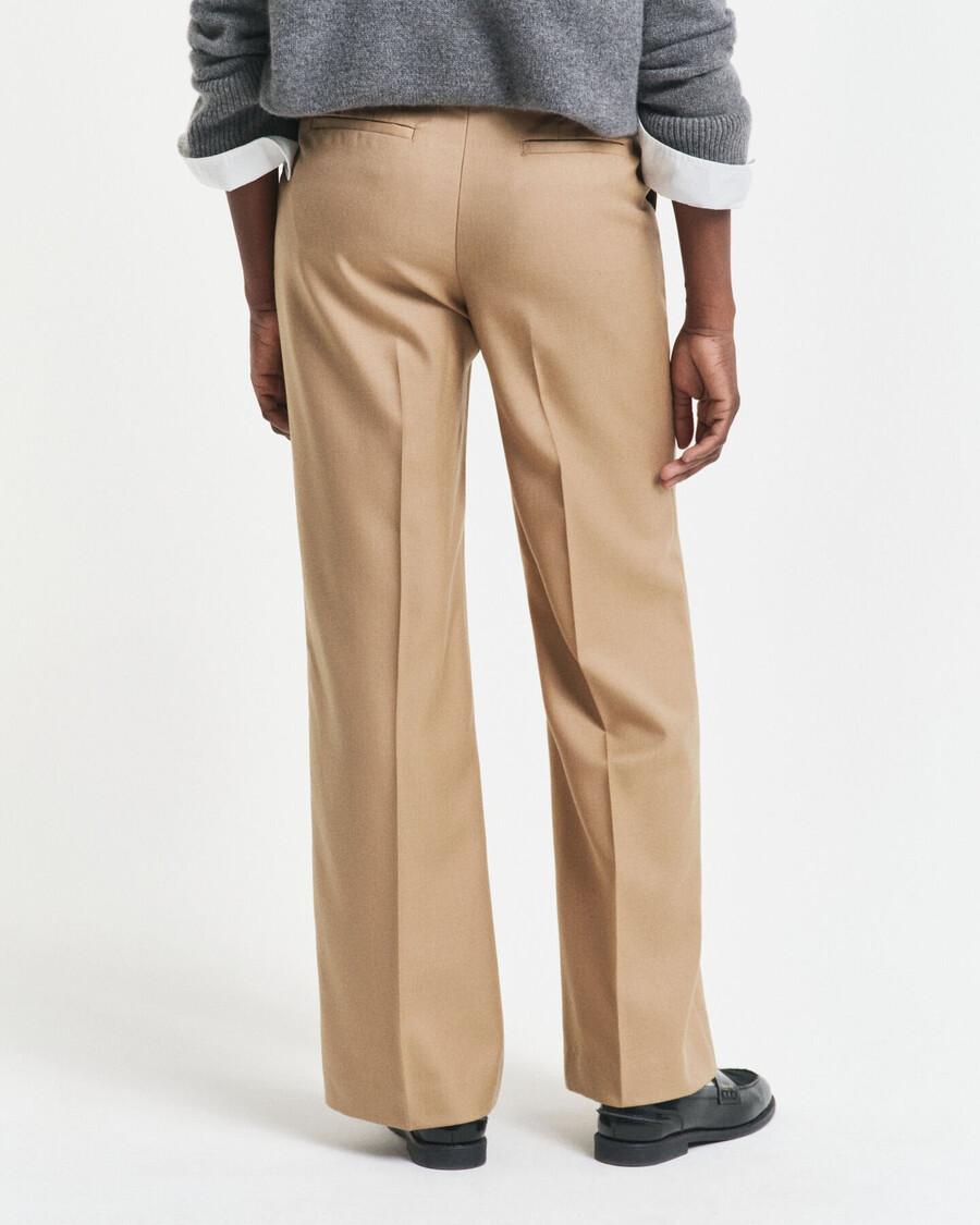 taillierte wollmischhose – warmes khaki