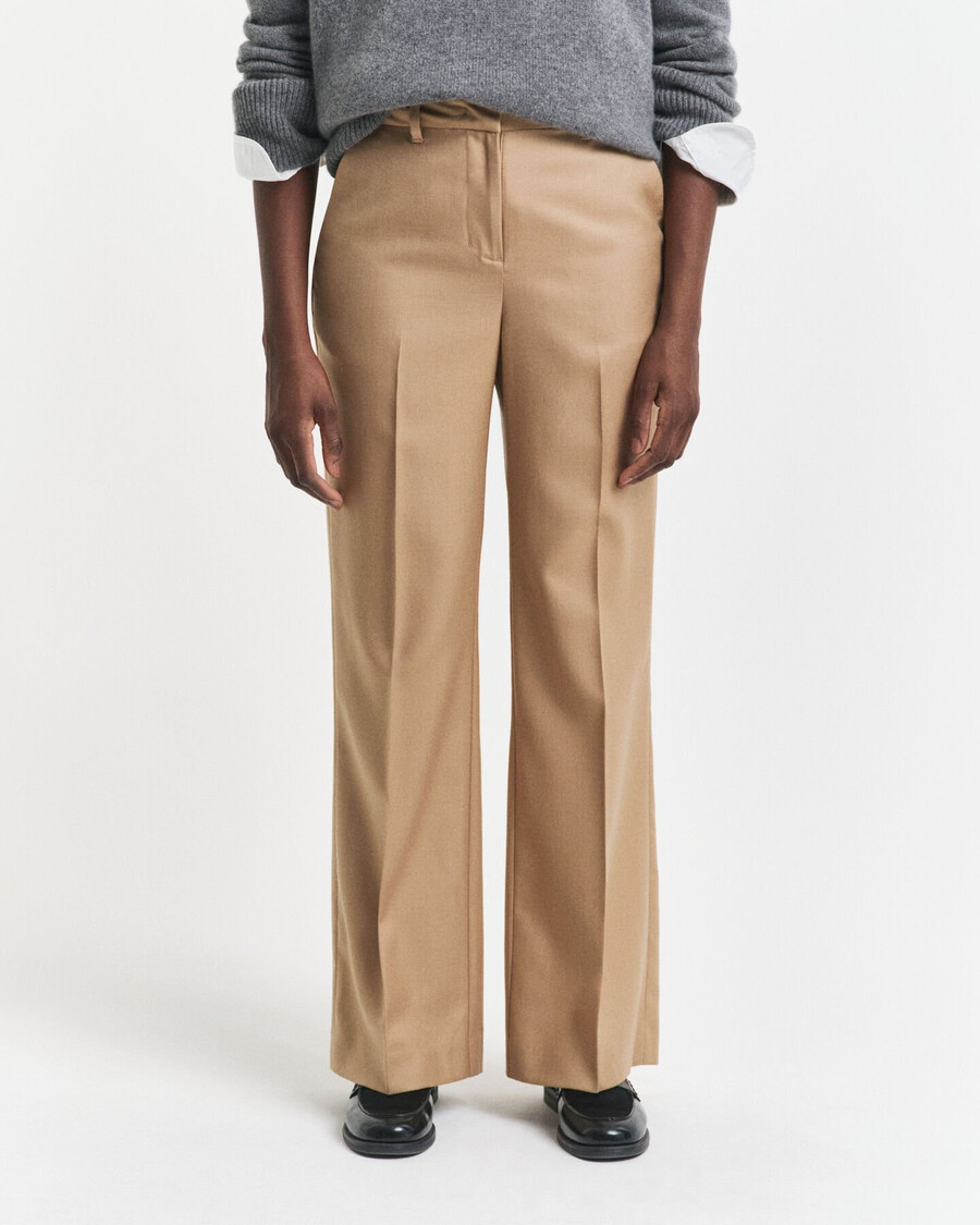 taillierte wollmischhose – warmes khaki
