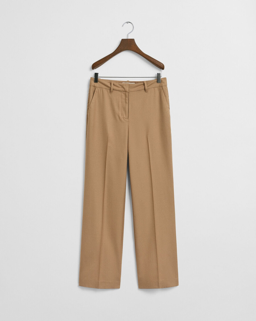 taillierte wollmischhose – warmes khaki