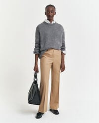 taillierte wollmischhose – warmes khaki
