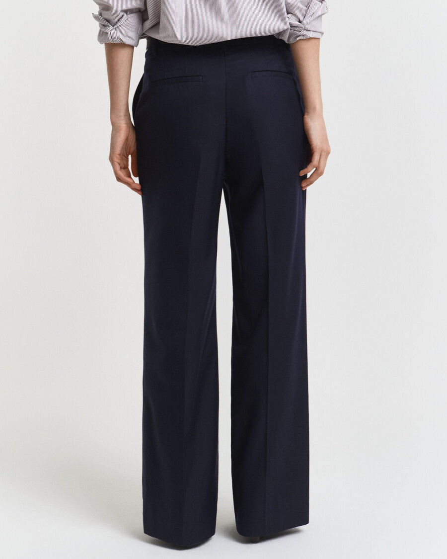 taillierte wollmischhose – abendblau