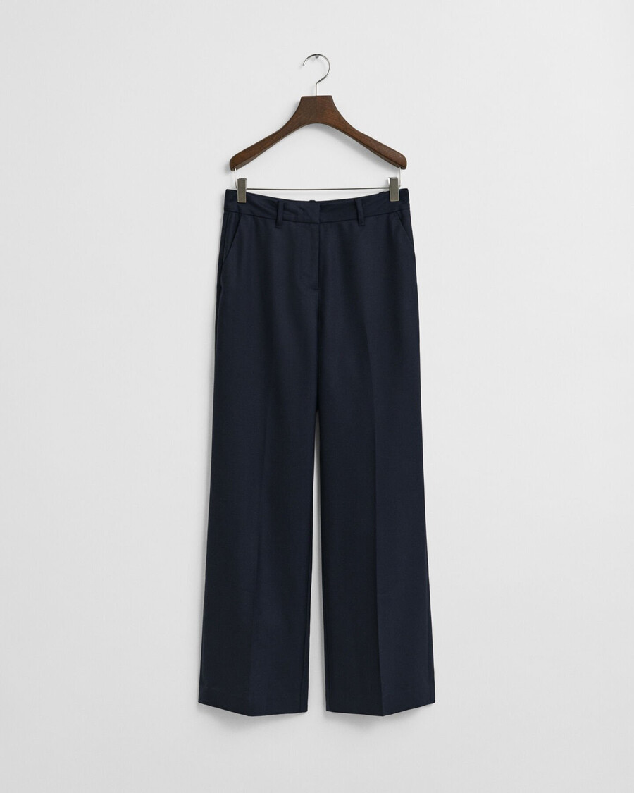 taillierte wollmischhose – abendblau
