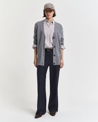 taillierte wollmischhose – abendblau