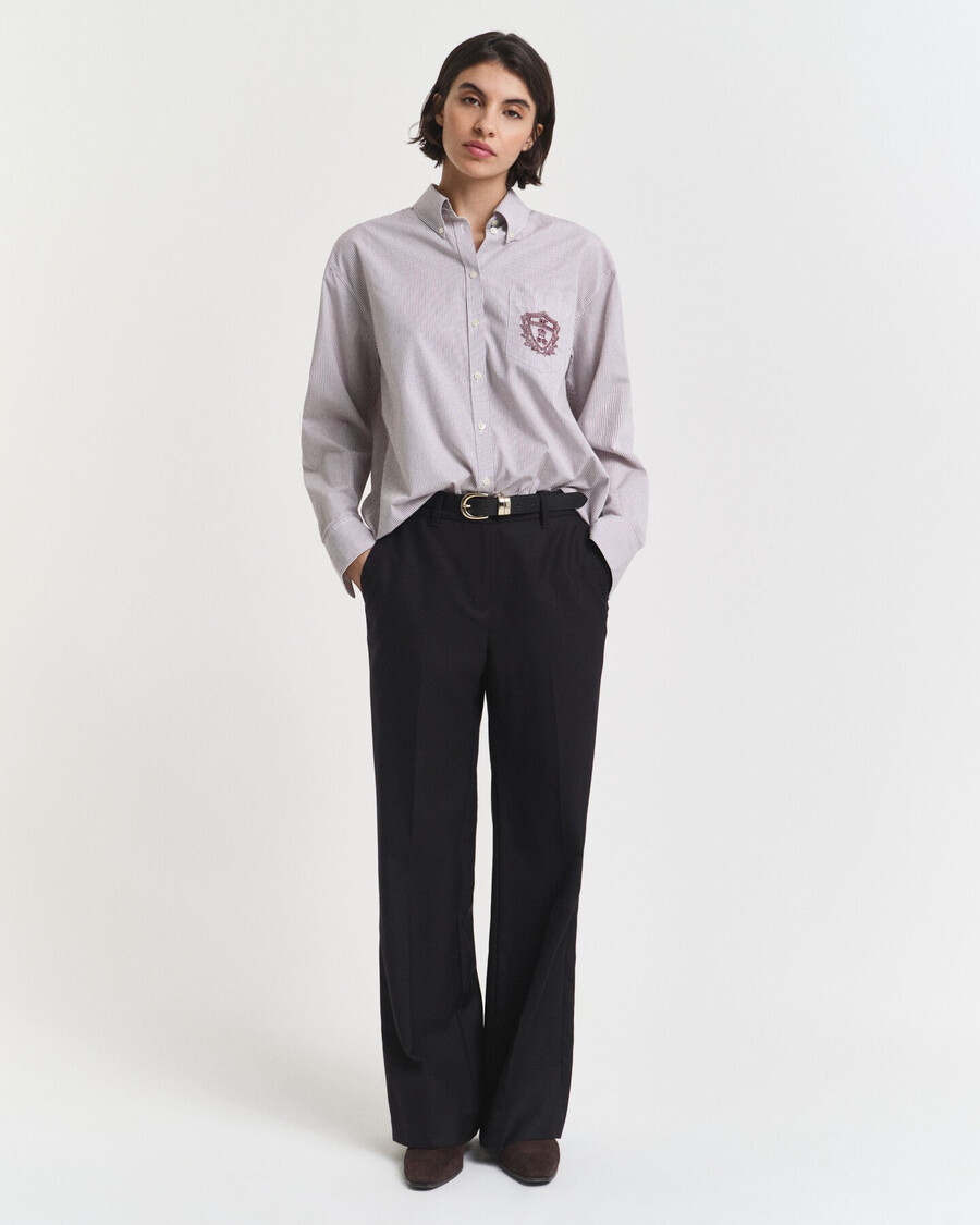 taillierte wollmischhose – schwarz