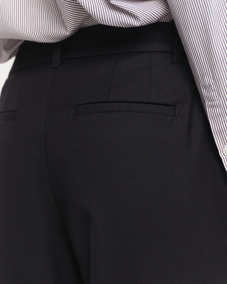 taillierte wollmischhose – schwarz