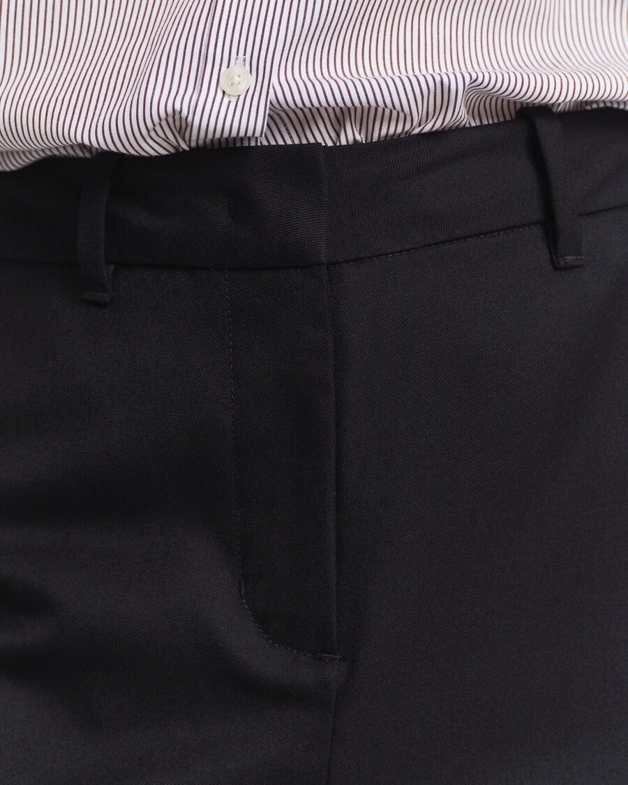 taillierte wollmischhose – schwarz