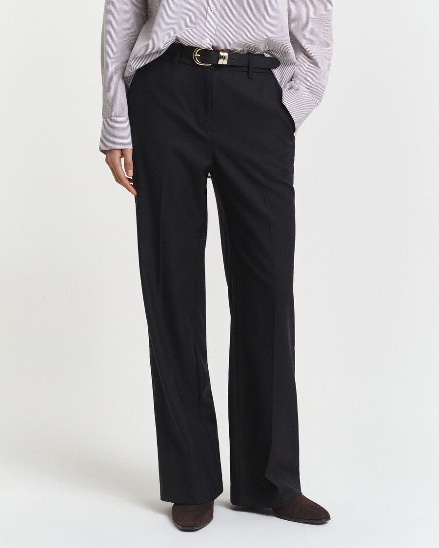 taillierte wollmischhose – schwarz