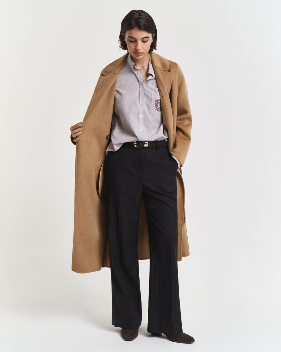 taillierte wollmischhose – schwarz