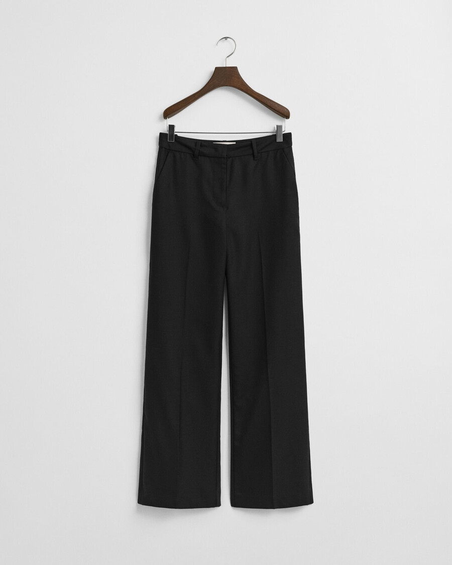 taillierte wollmischhose – schwarz