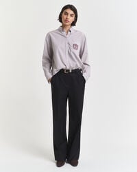 taillierte wollmischhose – schwarz