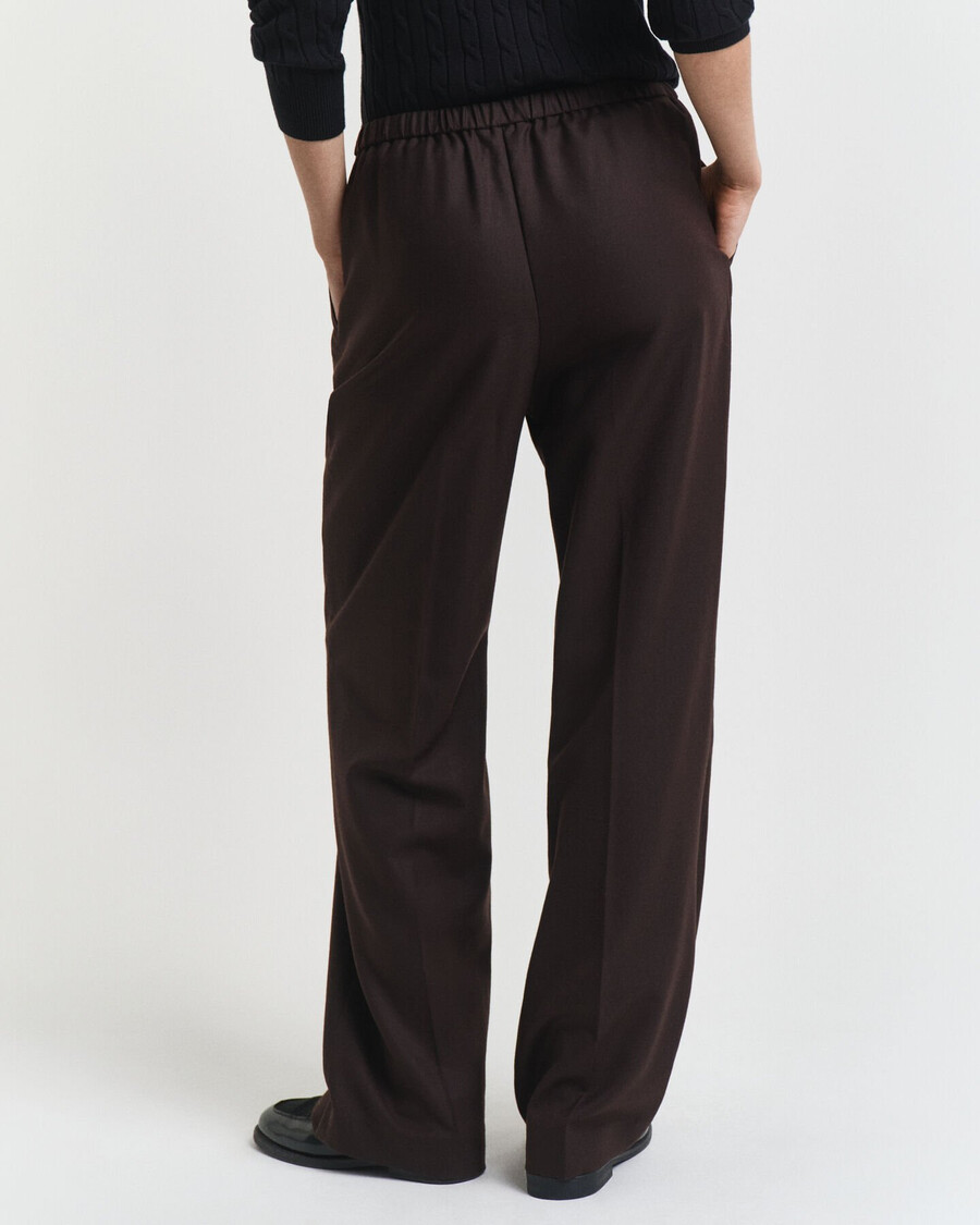 schlupfhose aus wollmischgewebe – dunkelbraun