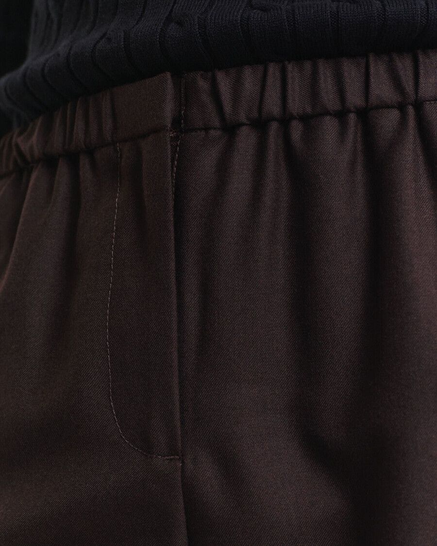 schlupfhose aus wollmischgewebe – dunkelbraun
