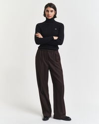 schlupfhose aus wollmischgewebe – dunkelbraun