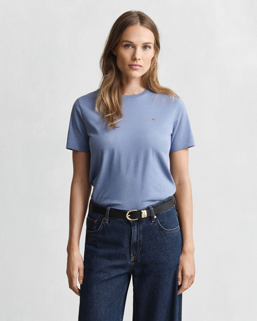 shield t-shirt – verwaschener denim