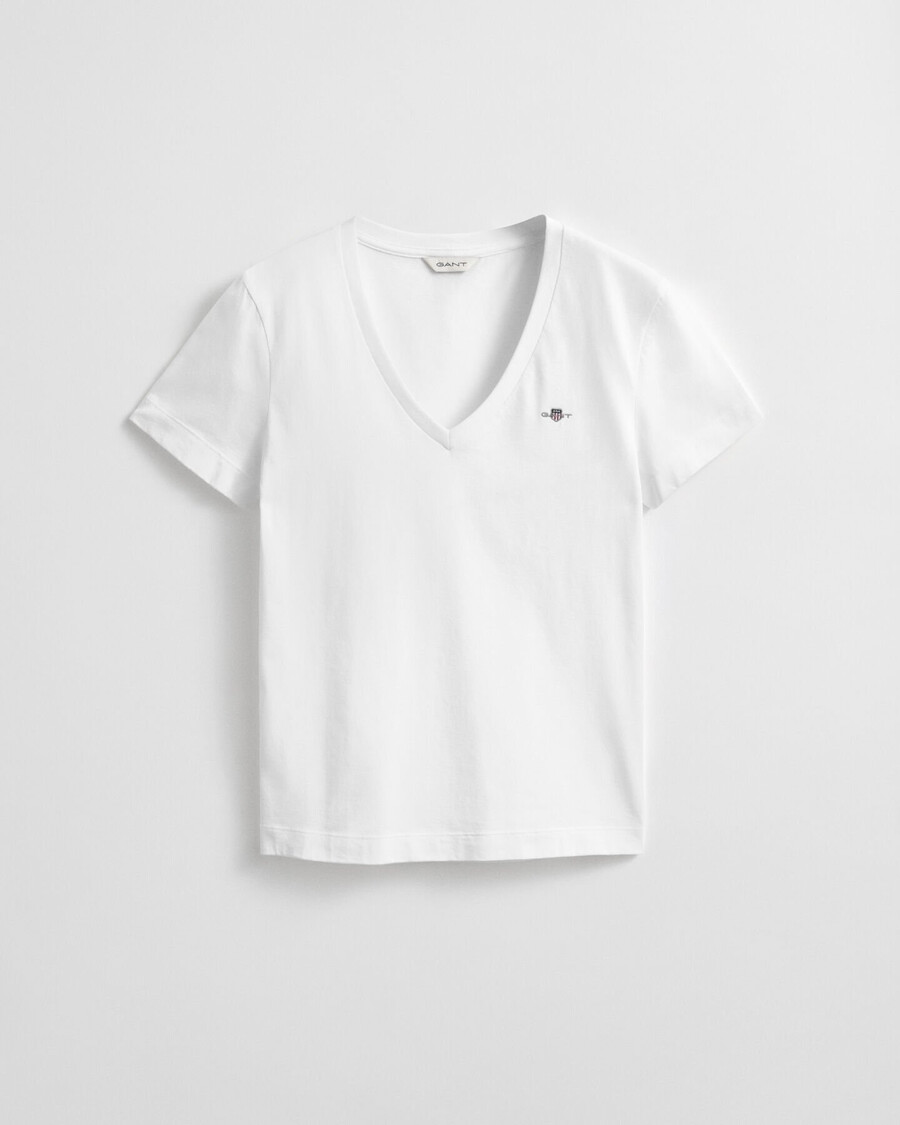 shield v-ausschnitt t-shirt – weiß