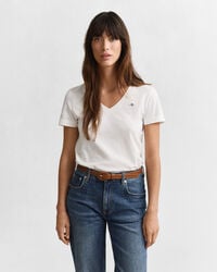 shield v-ausschnitt t-shirt – weiß