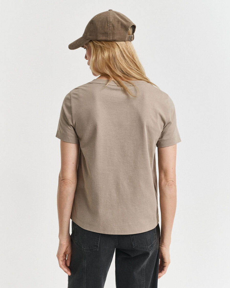 shield v-ausschnitt t-shirt – taupe beige