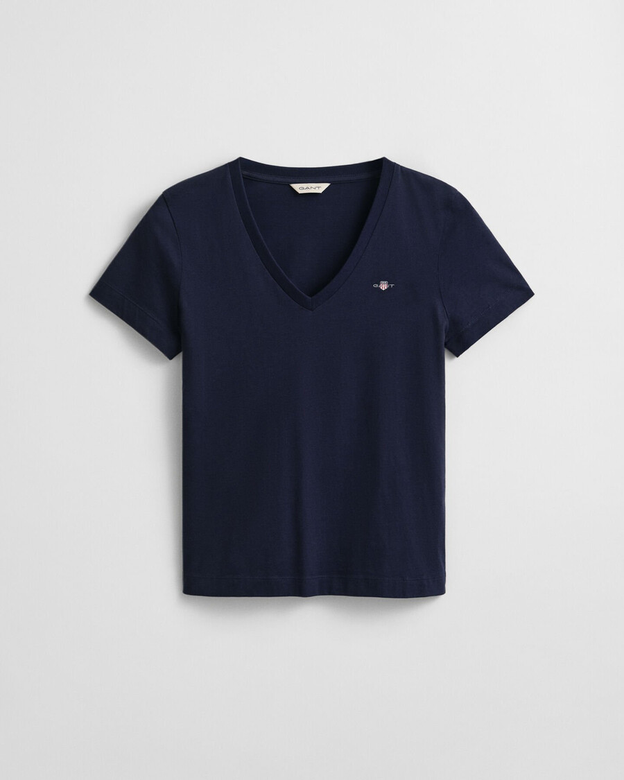 shield v-ausschnitt t-shirt – abendblau