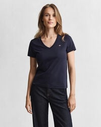 shield v-ausschnitt t-shirt – abendblau