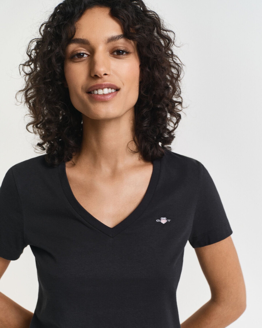 shield v-ausschnitt t-shirt – schwarz