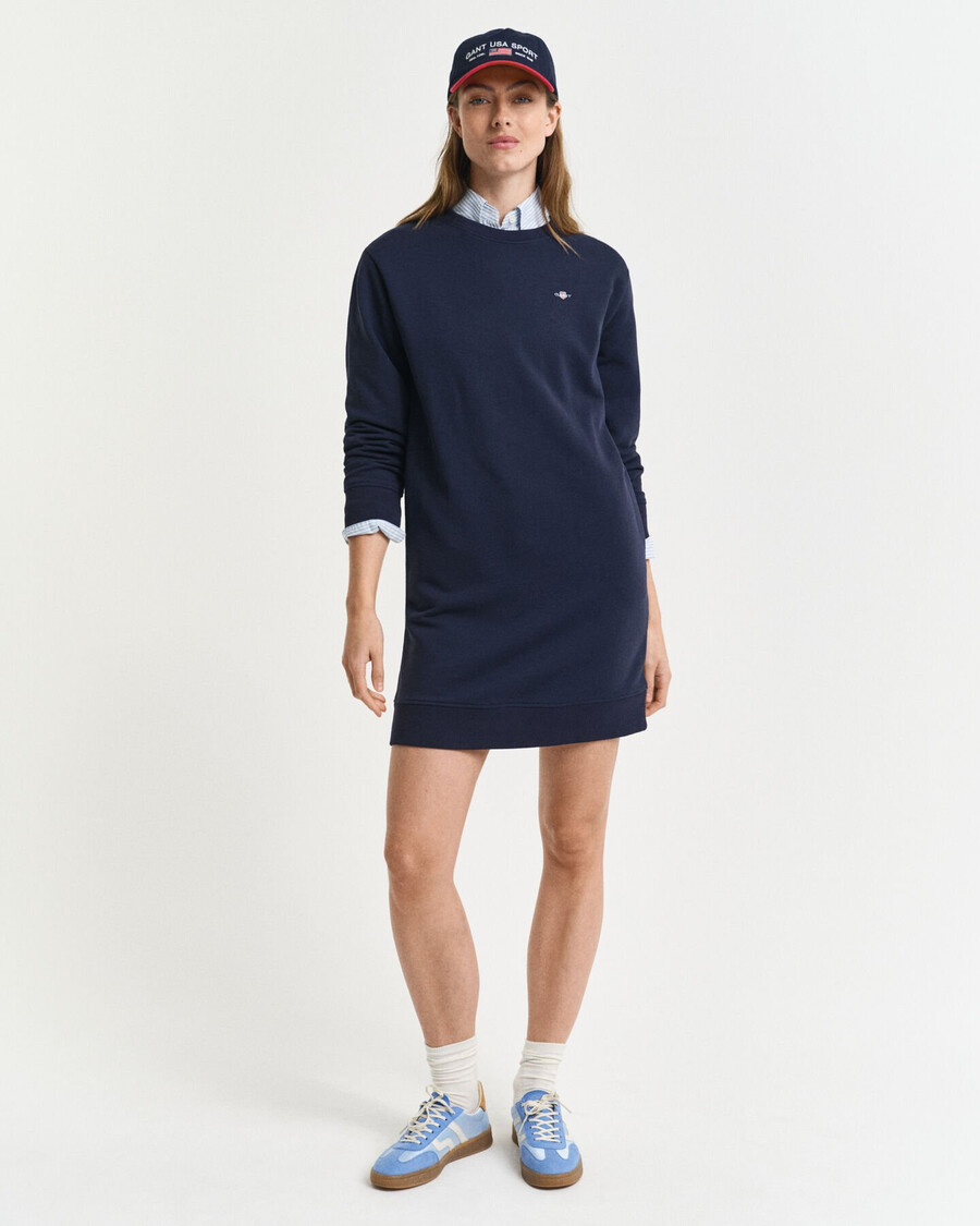 sweatshirtkleid mit rundhalsausschnitt von shield - abendblau
