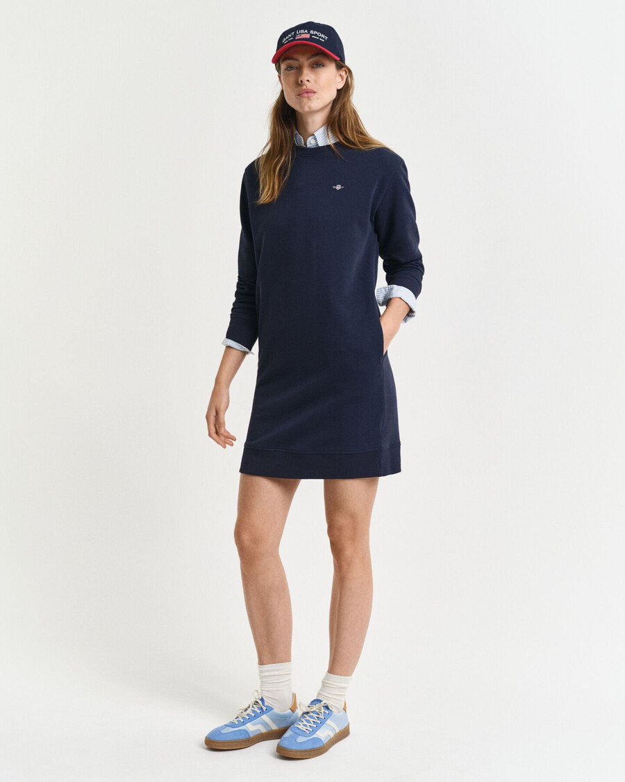 sweatshirtkleid mit rundhalsausschnitt von shield - abendblau