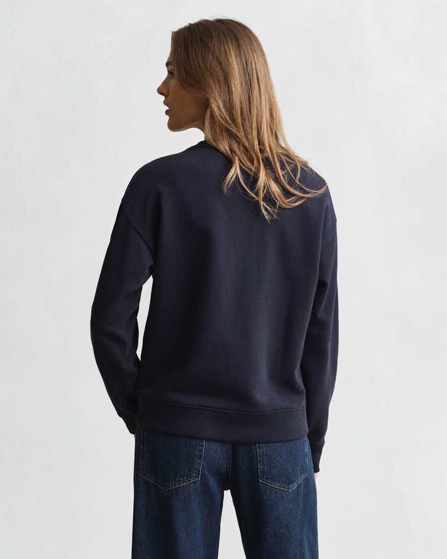 sweatshirt mit grafikprint und rundhalsausschnitt – marine